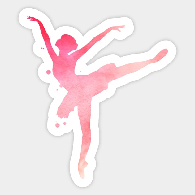 Pink Ballerina Sillhouette Sticker by TheJollyMarten